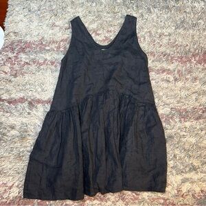 Not Perfect Linen gray swing dress XS